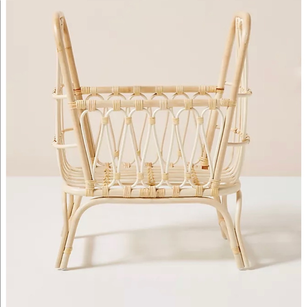 Anthropologie Wicker Doll Bassinet